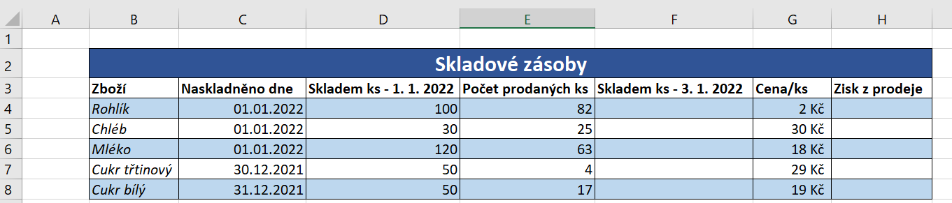 Excel - vzorce