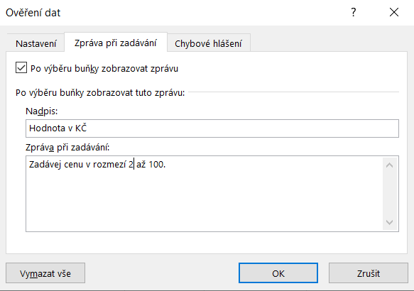 Excel - ověření 2