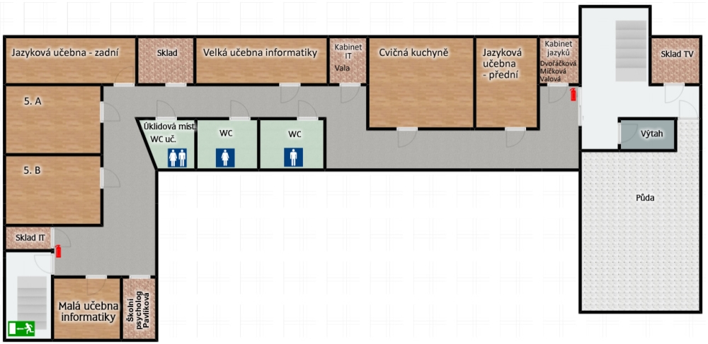 Mapa školy - 3. patro